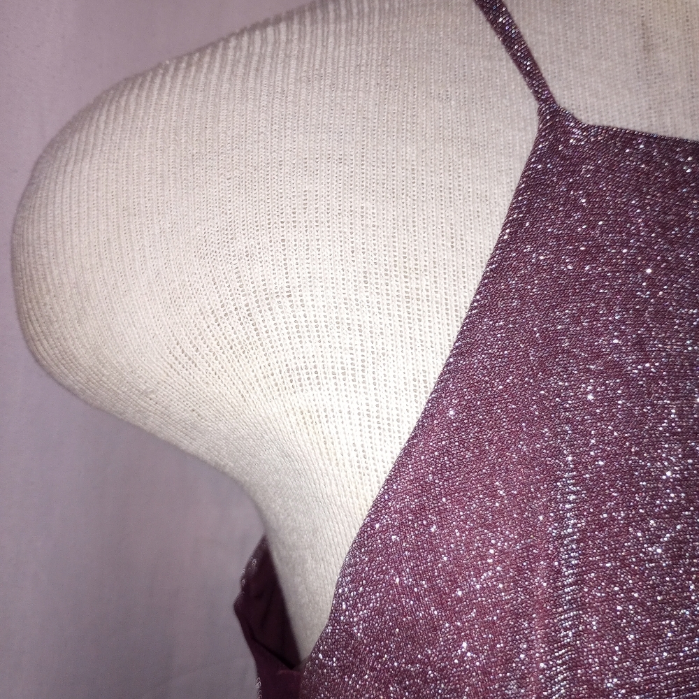 Social Couture Plum Sparkly Formal Dress Size 9/10 - Picture 8 of 16